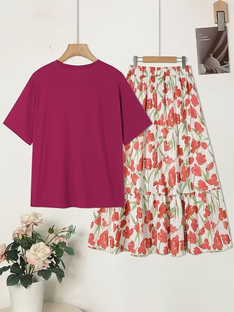 Vintage Bloom Vacation Skirt Set