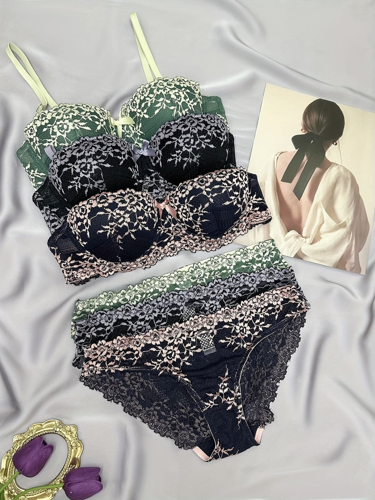 Pack of 6 Women’s Lace Lingerie Set