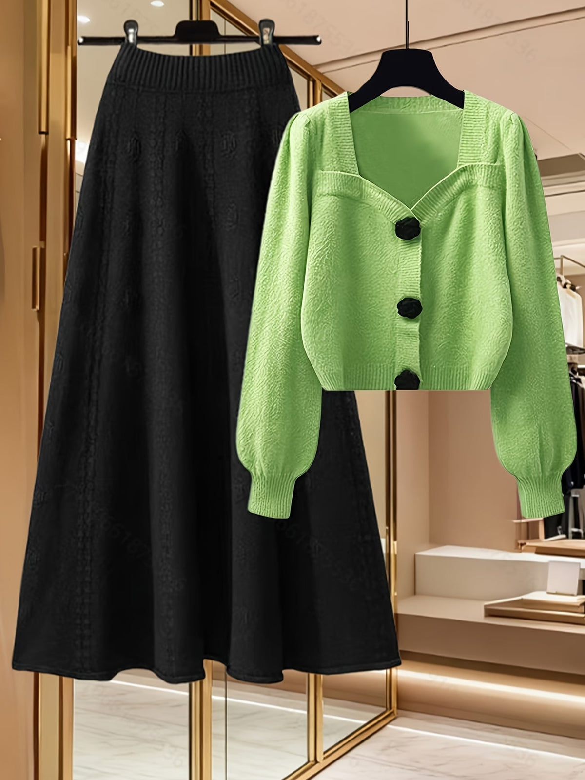 Women’s Knit Top & Skirt Set