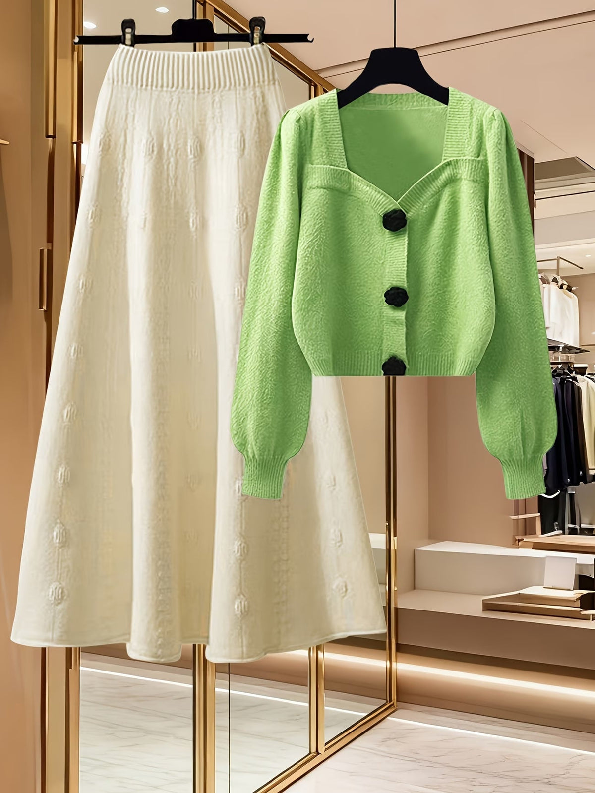 Women’s Knit Top & Skirt Set