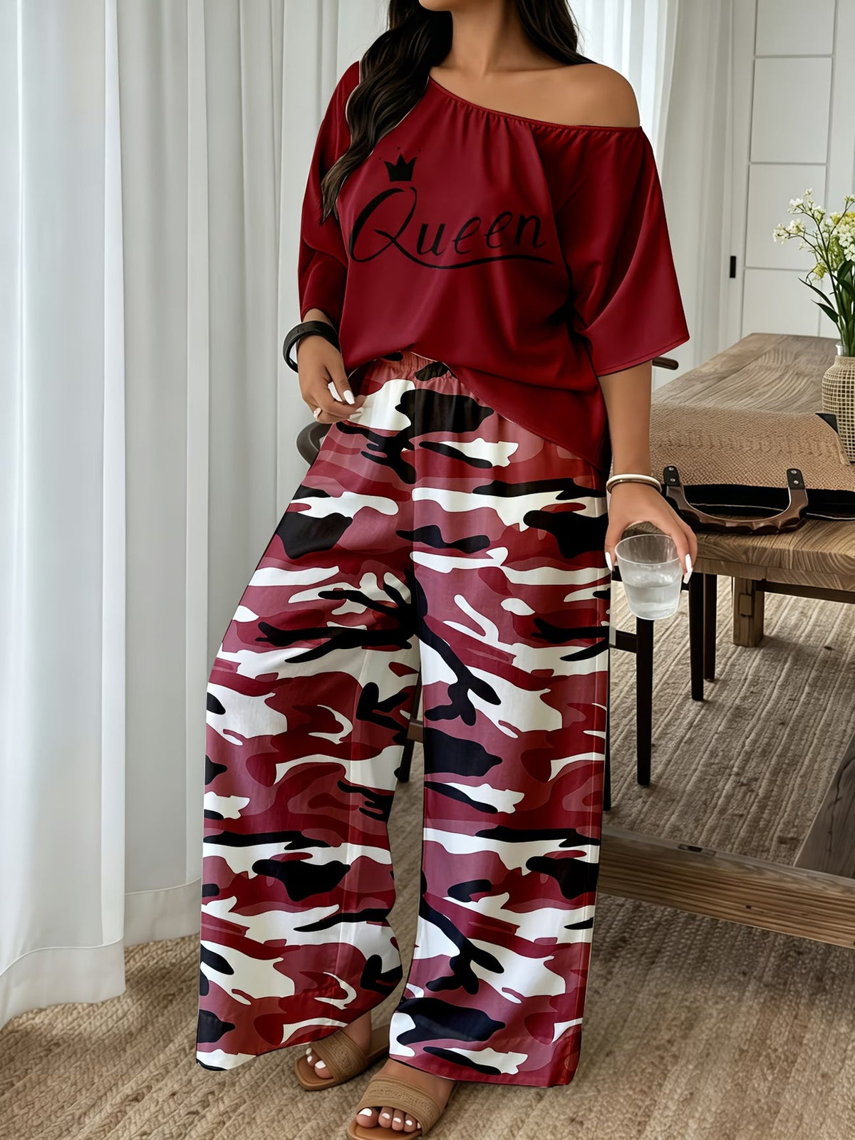 Neon Queen Camo Lounge Co-Ord Set