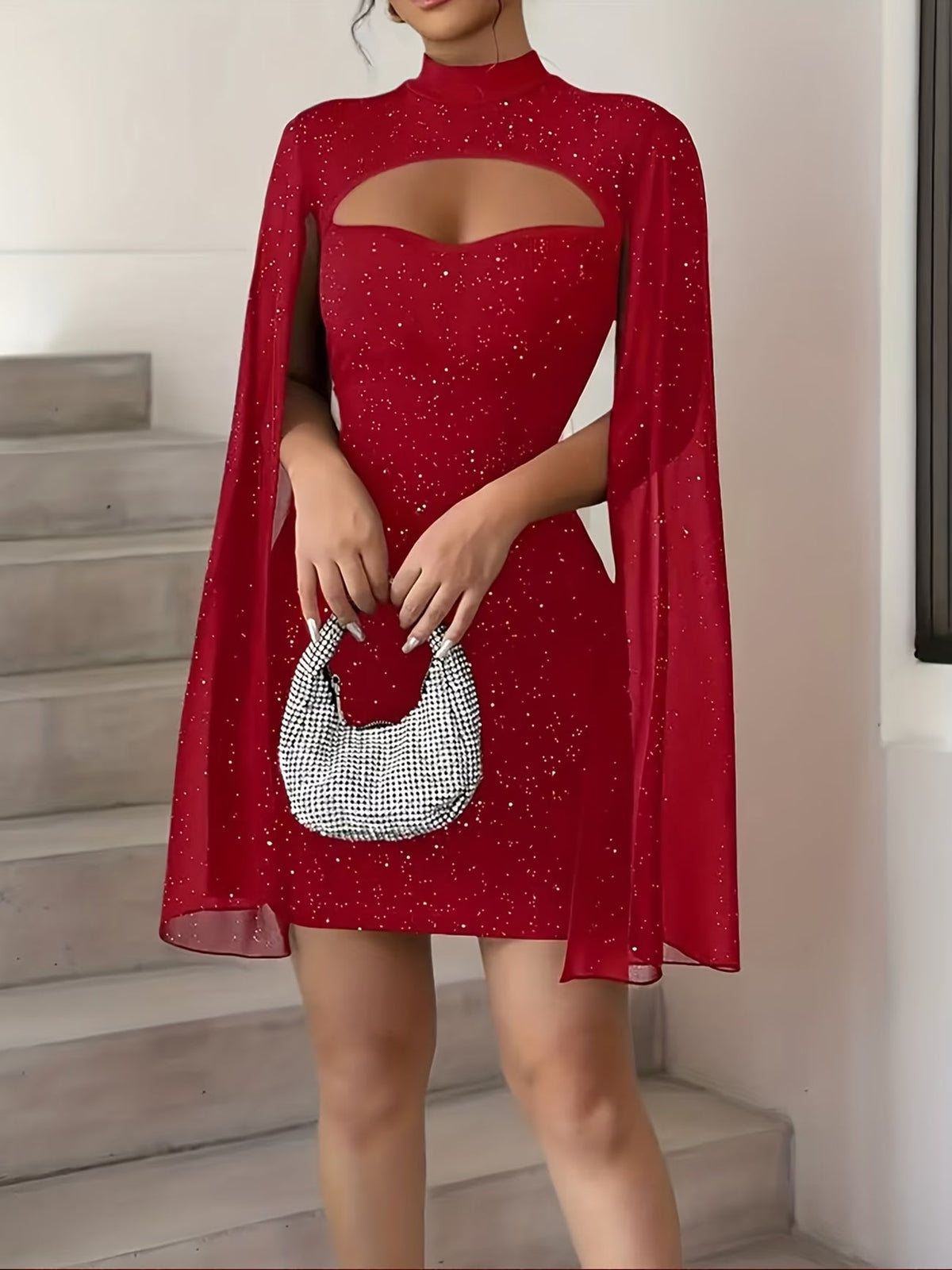 Women's Elegant Hollow-Out Bodycon Party Dress