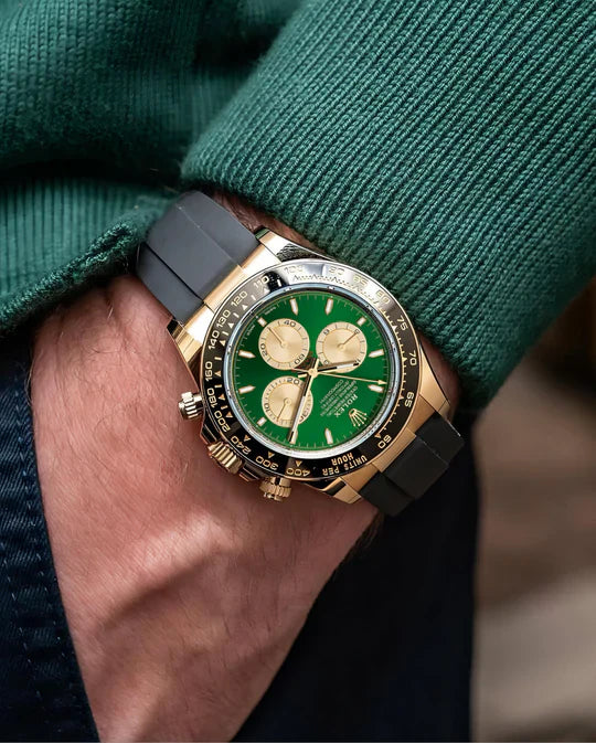 Role_x Daytona Gold/Green Belt Watch