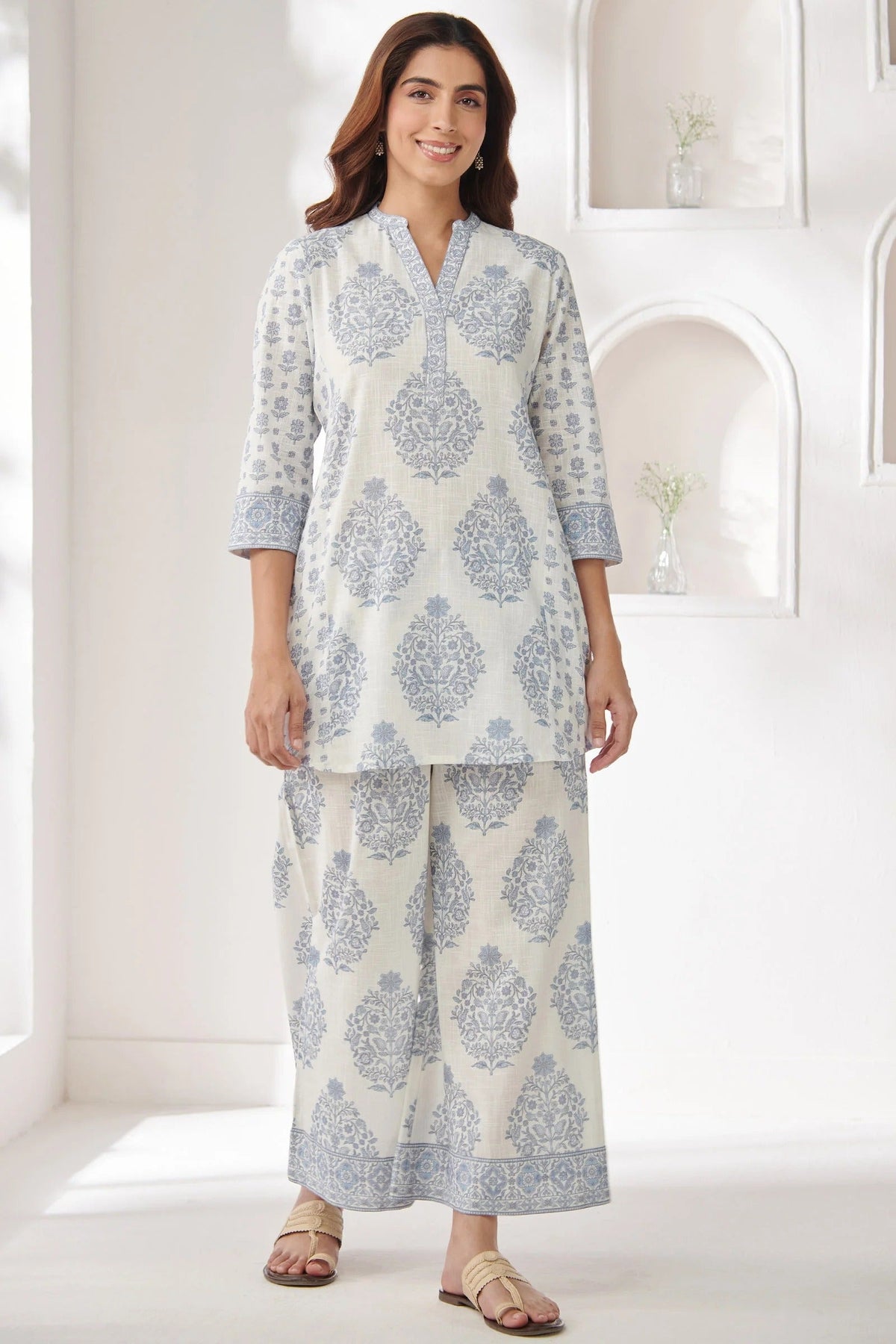 Women's Elegant Kurta Palazzo Co-Ord Set