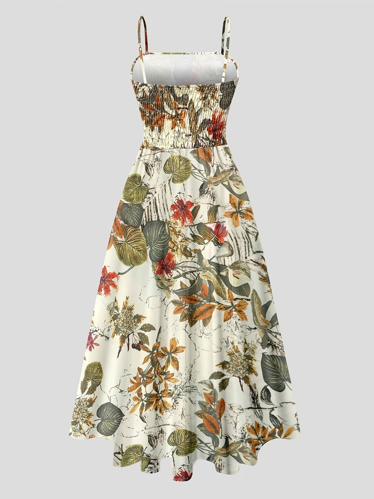 Elegant Floral Suspender Dress Set with Chic Long-Sleeve Blazer