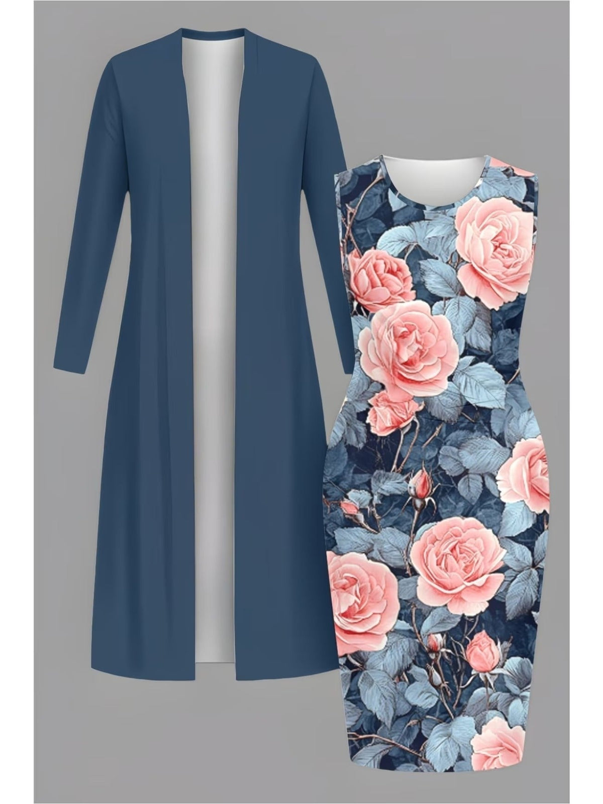 Retro Round Neck Mid-Sleeve Top & Casual Pants Outfit for Women
