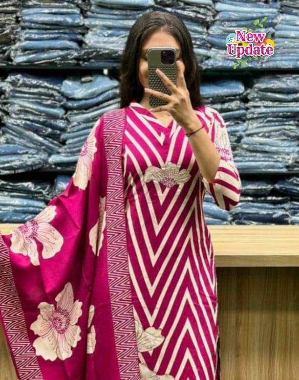 Muslin Silk Suit Set with Dupatta | Embroidered 3-Piece Set with Cotton Lining