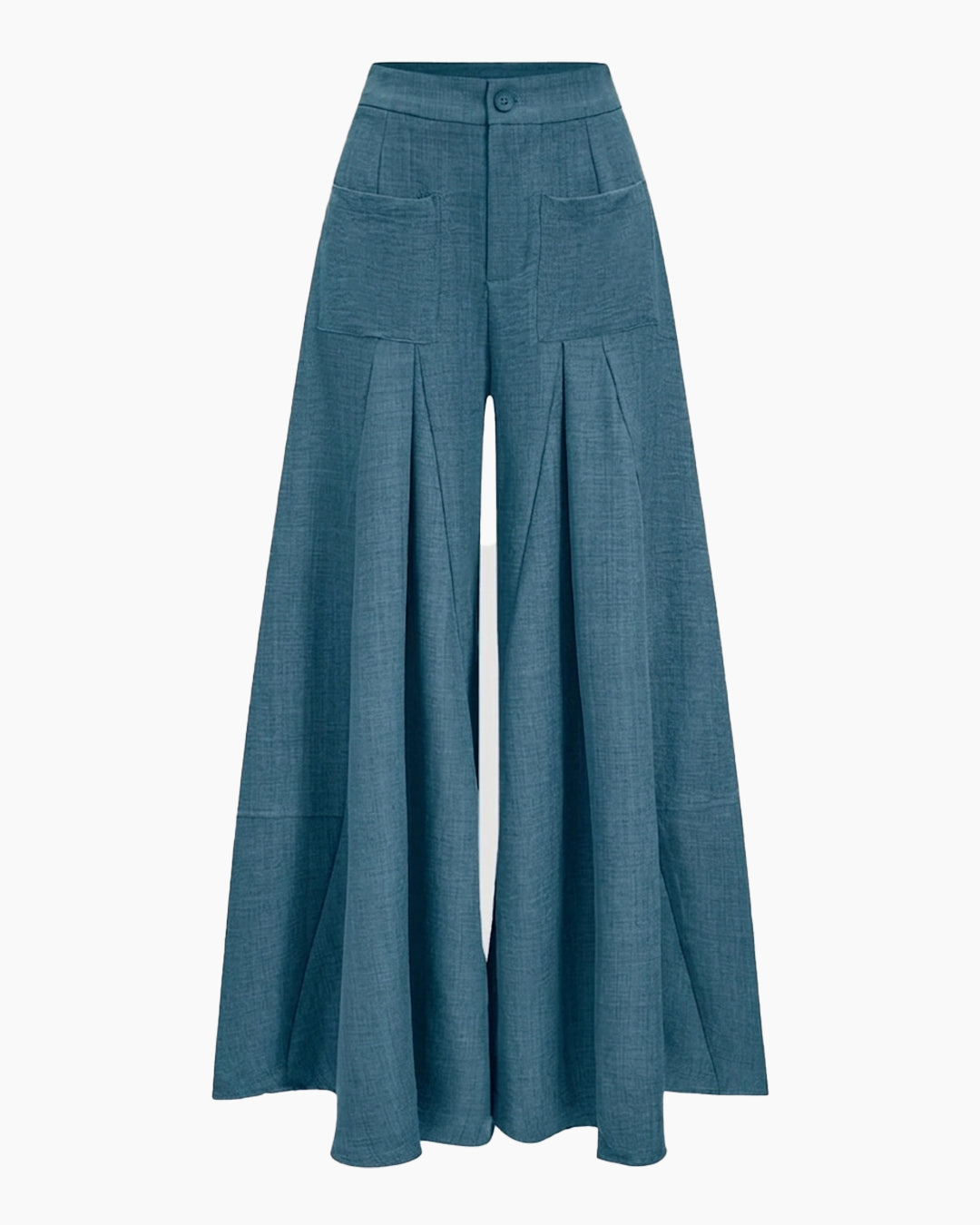 High-Waist Wide-Leg Trousers in French Blue