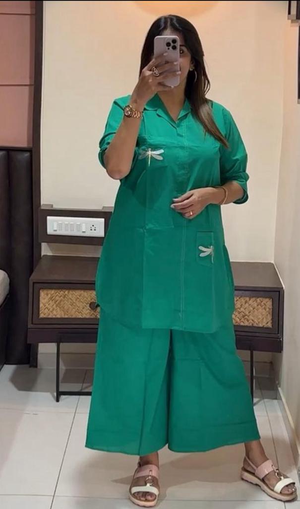 Rama Cotton Co-Ord Set - Kurti and Palazzo
