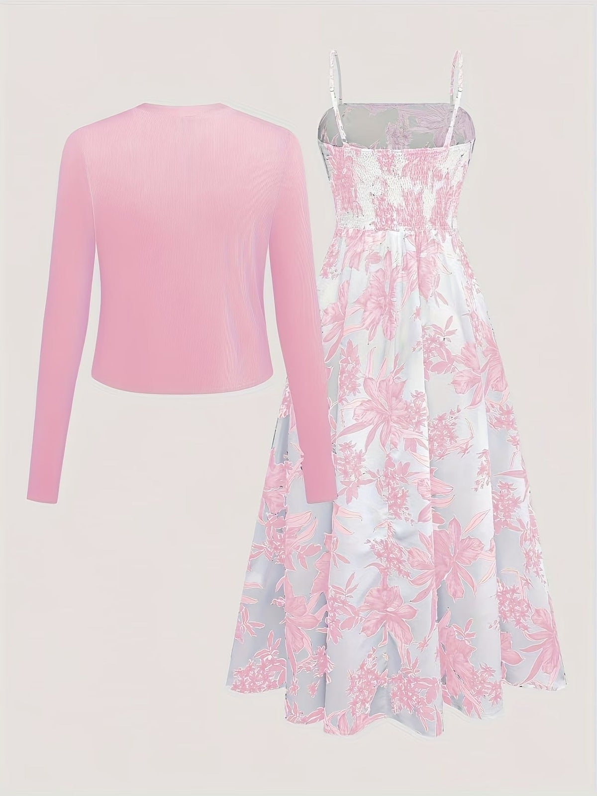 Long Sleeve Round Neck Top with Belt Bow Detail & Matching Skirt | Stylish Spring/Summer Party & Occasion Wear for Women