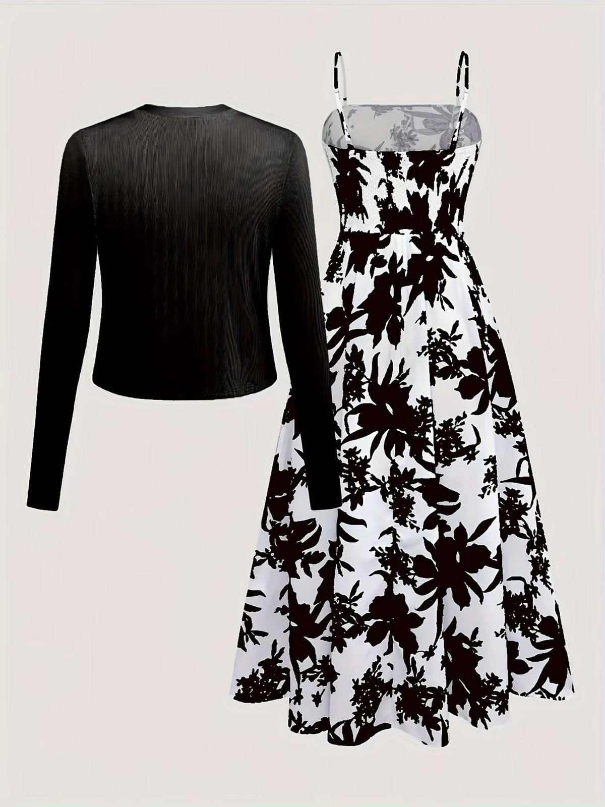Long Sleeve Round Neck Top with Belt Bow Detail & Matching Skirt | Stylish Spring/Summer Party & Occasion Wear for Women