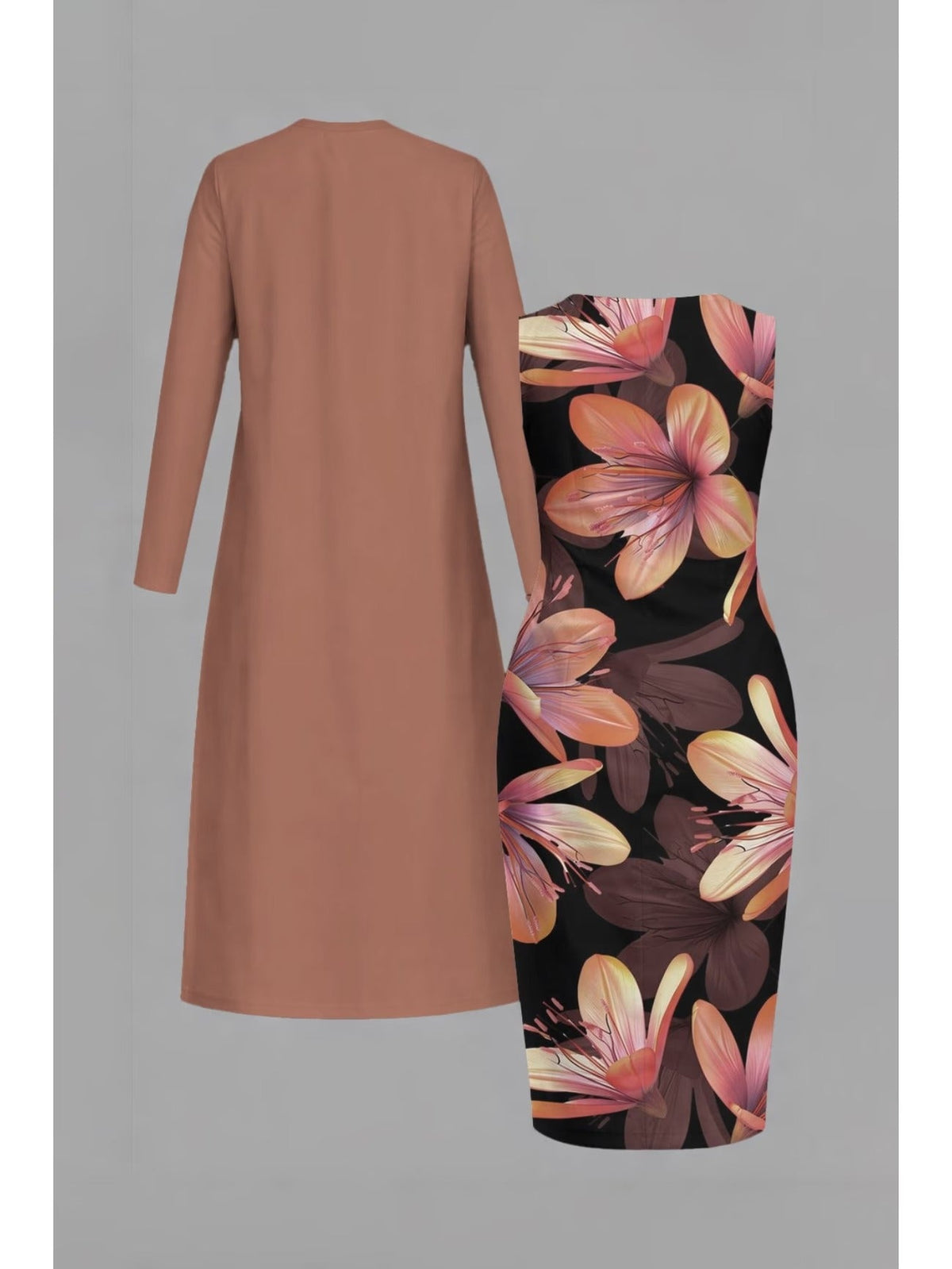 Retro Round Neck Mid-Sleeve Top & Casual Pants Outfit for Women