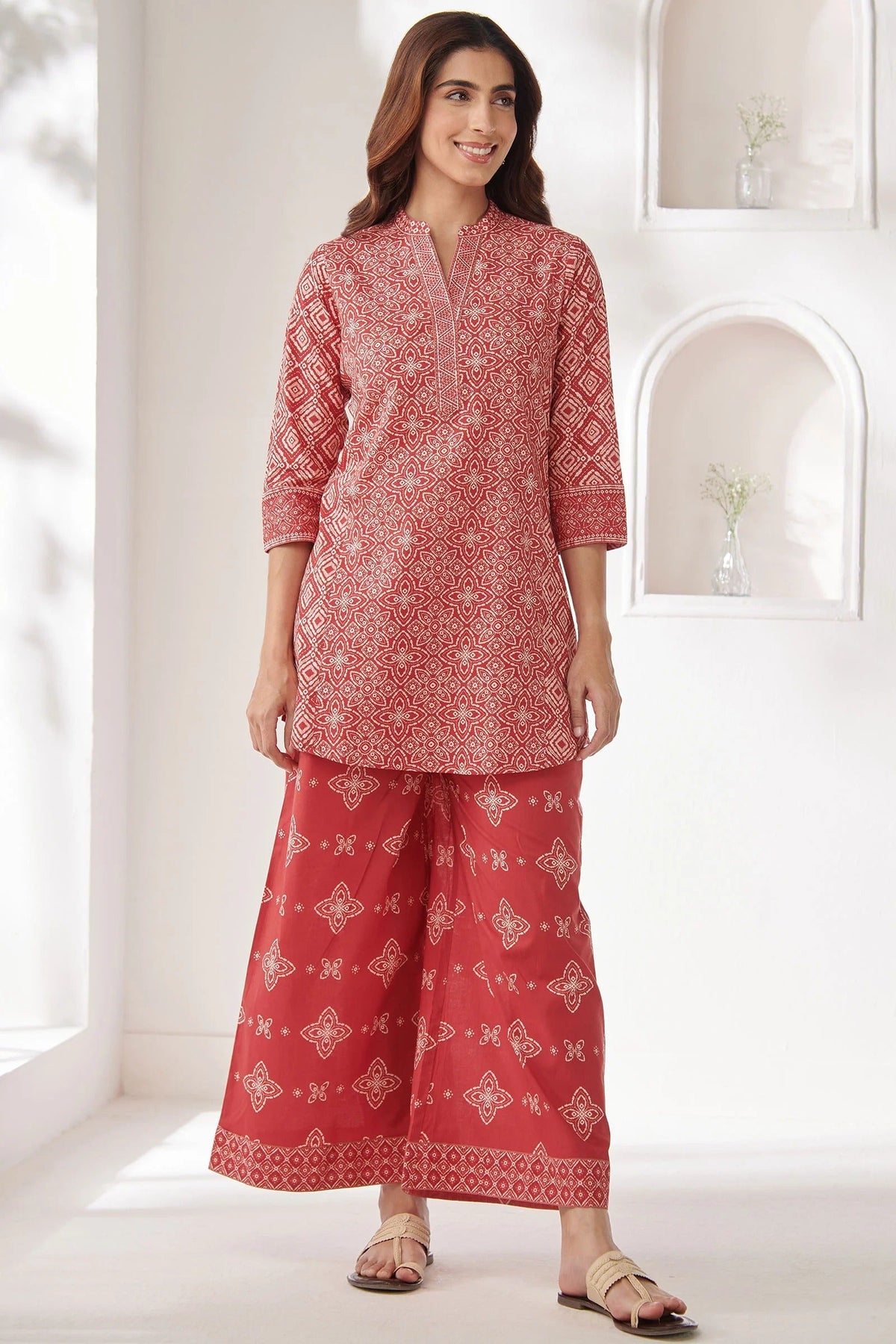 Women's Elegant Kurta Palazzo Co-Ord Set