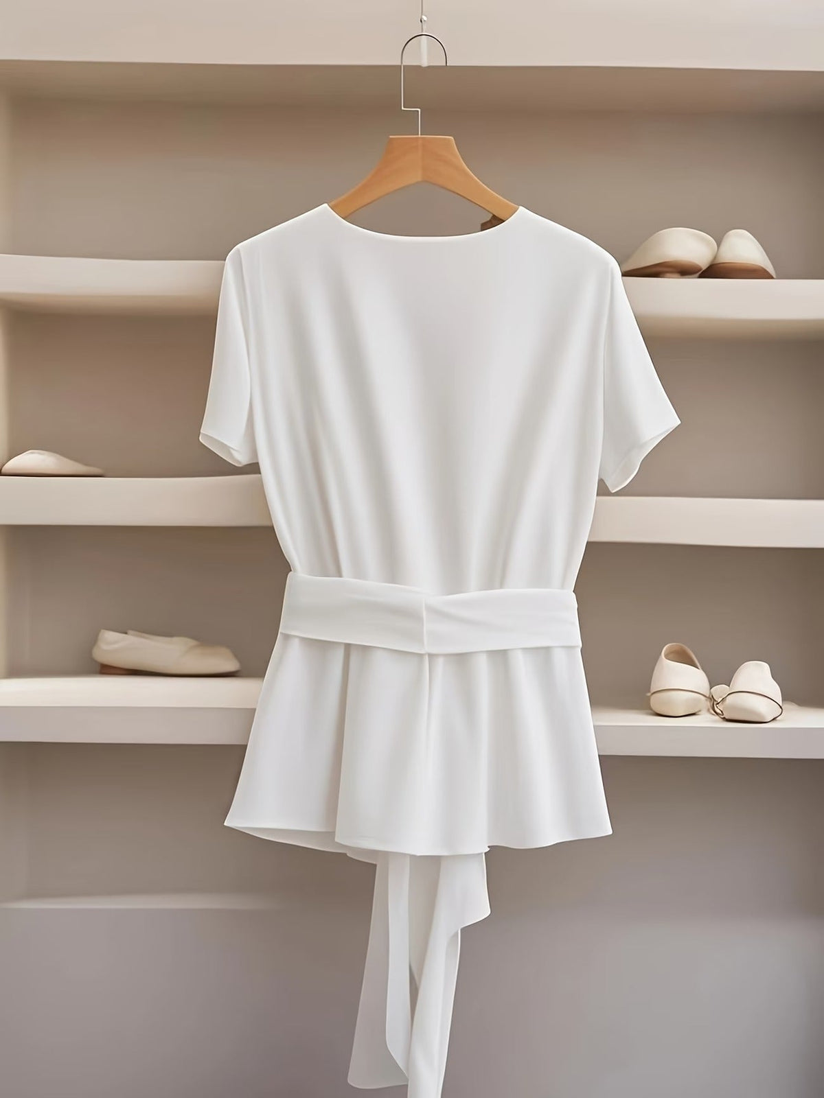 Summer French Solid Two-Piece Set – Elegant Women’s Top & Pants Suit