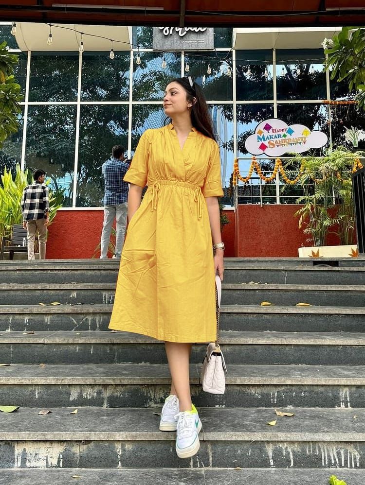 Cotton Slub Kurti with Dori Tussle and Pocket