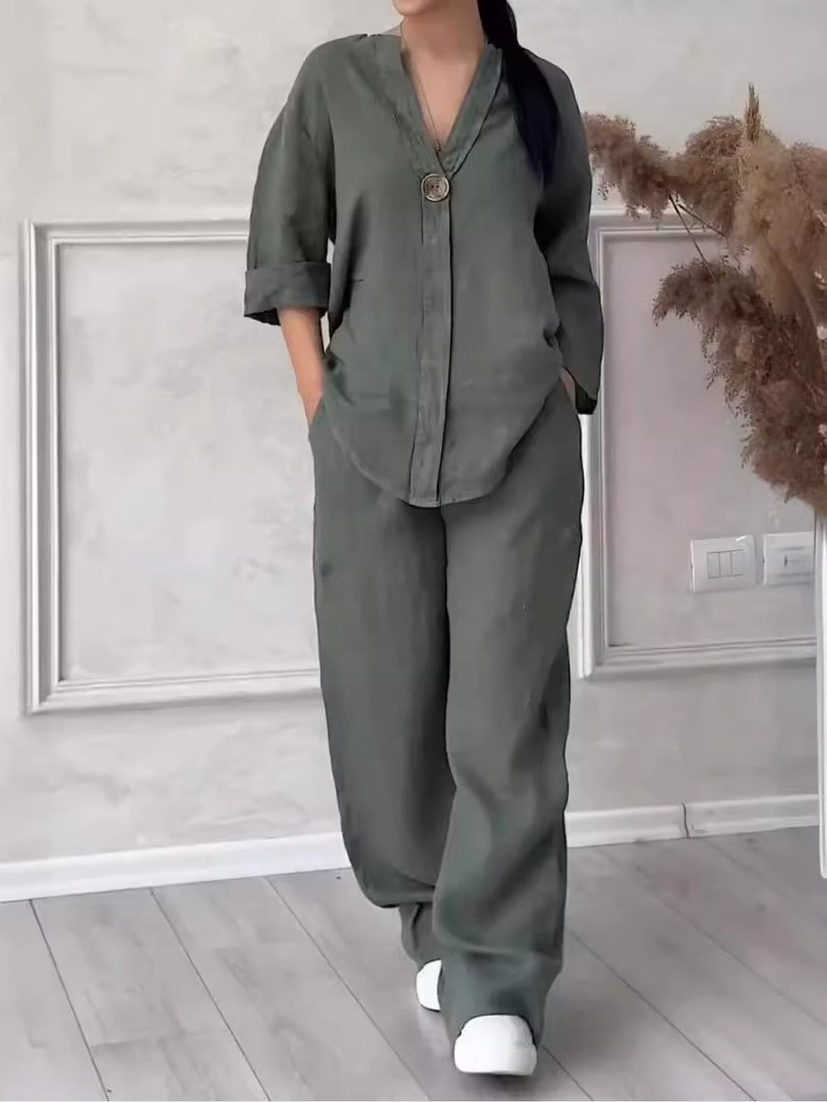 European Luxe Wide-Leg Co-Ord Set
