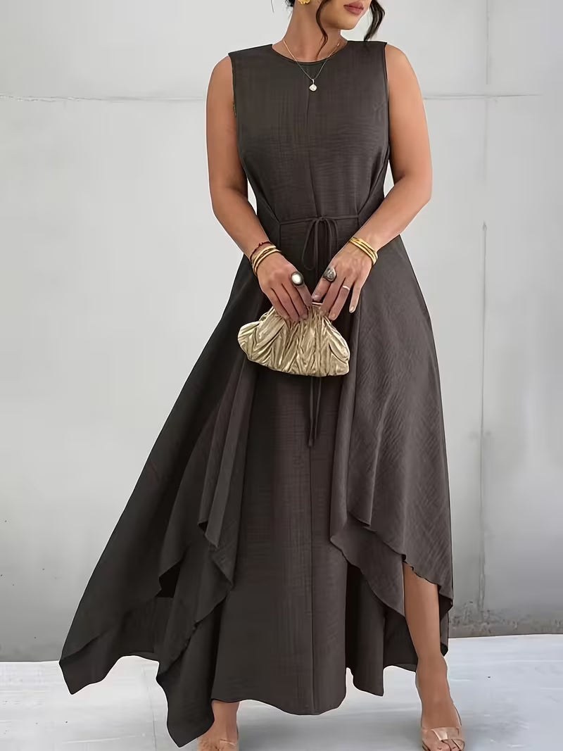Elegant Tie-Belt A-Line Dress💖