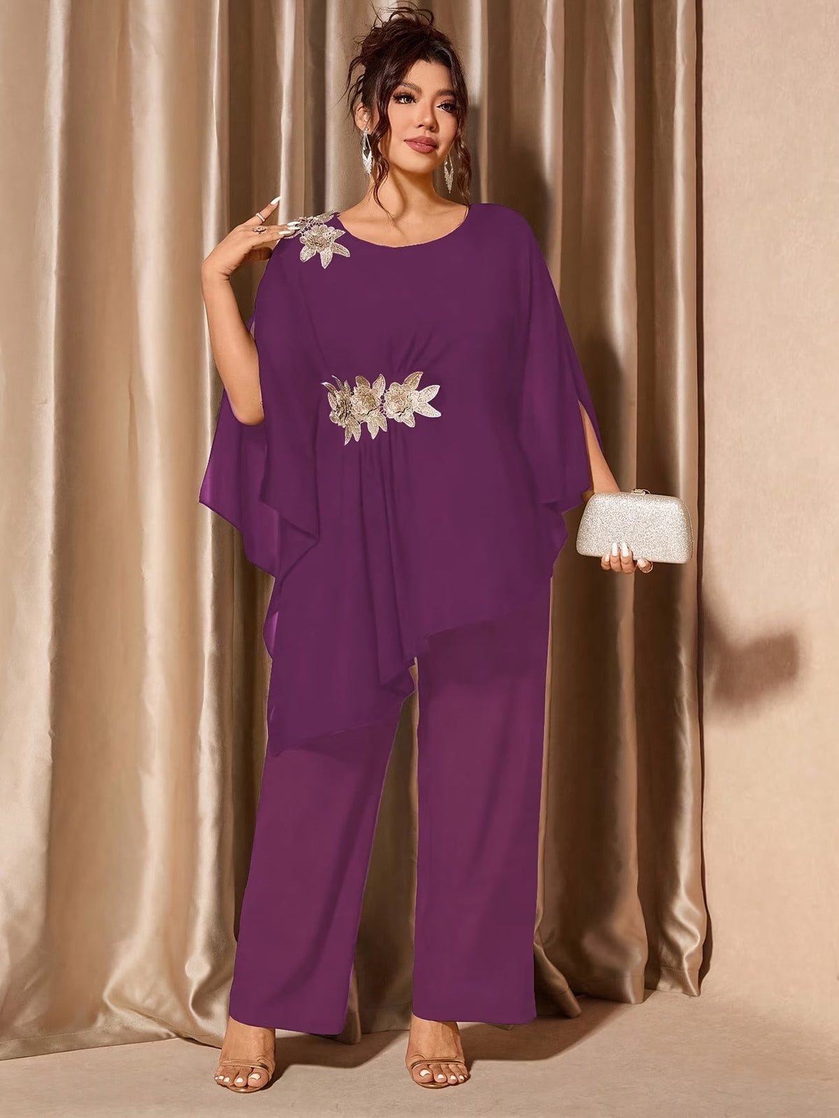 Elegant Floral Asymmetrical Co-Ord Set