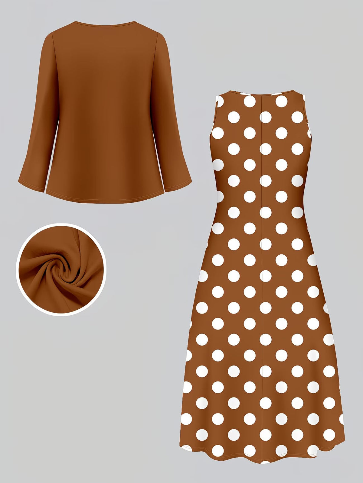 Women's Botanical Print Dress & Tie-Front Cardigan Two-Piece Set