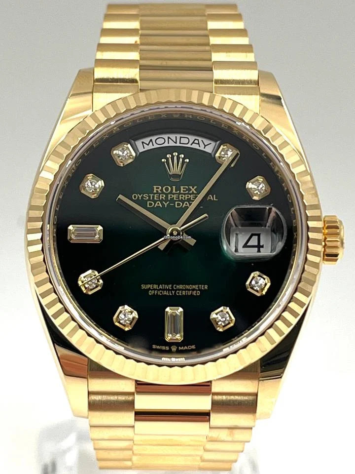 Role_x Day Date Gold/Green S-Diamond
