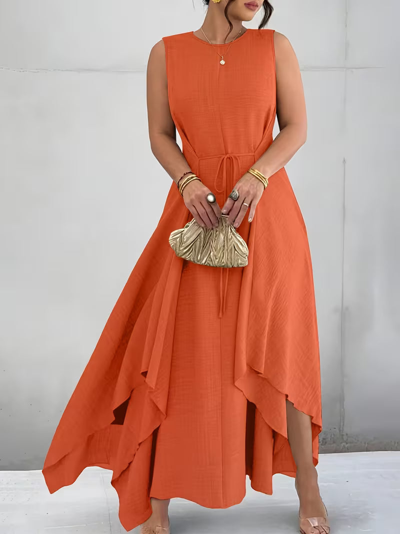 Elegant Tie-Belt A-Line Dress💖