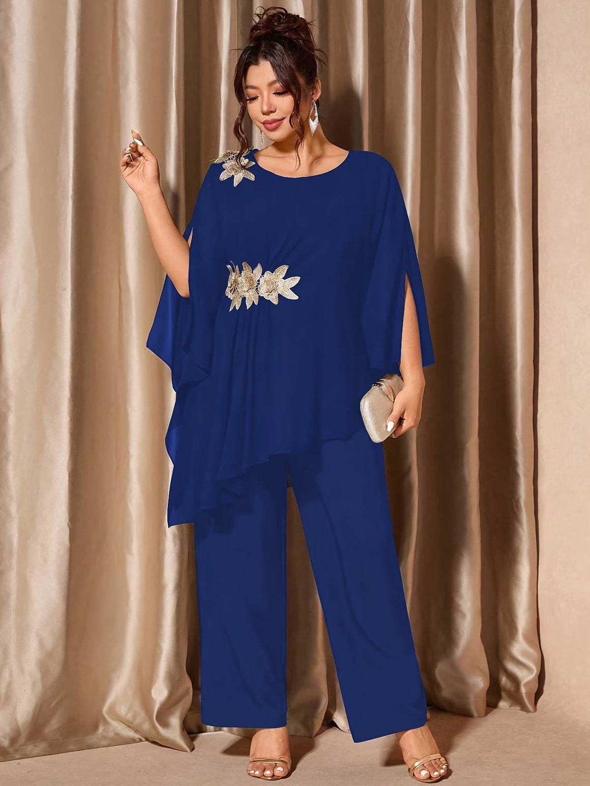 Elegant Floral Asymmetrical Co-Ord Set