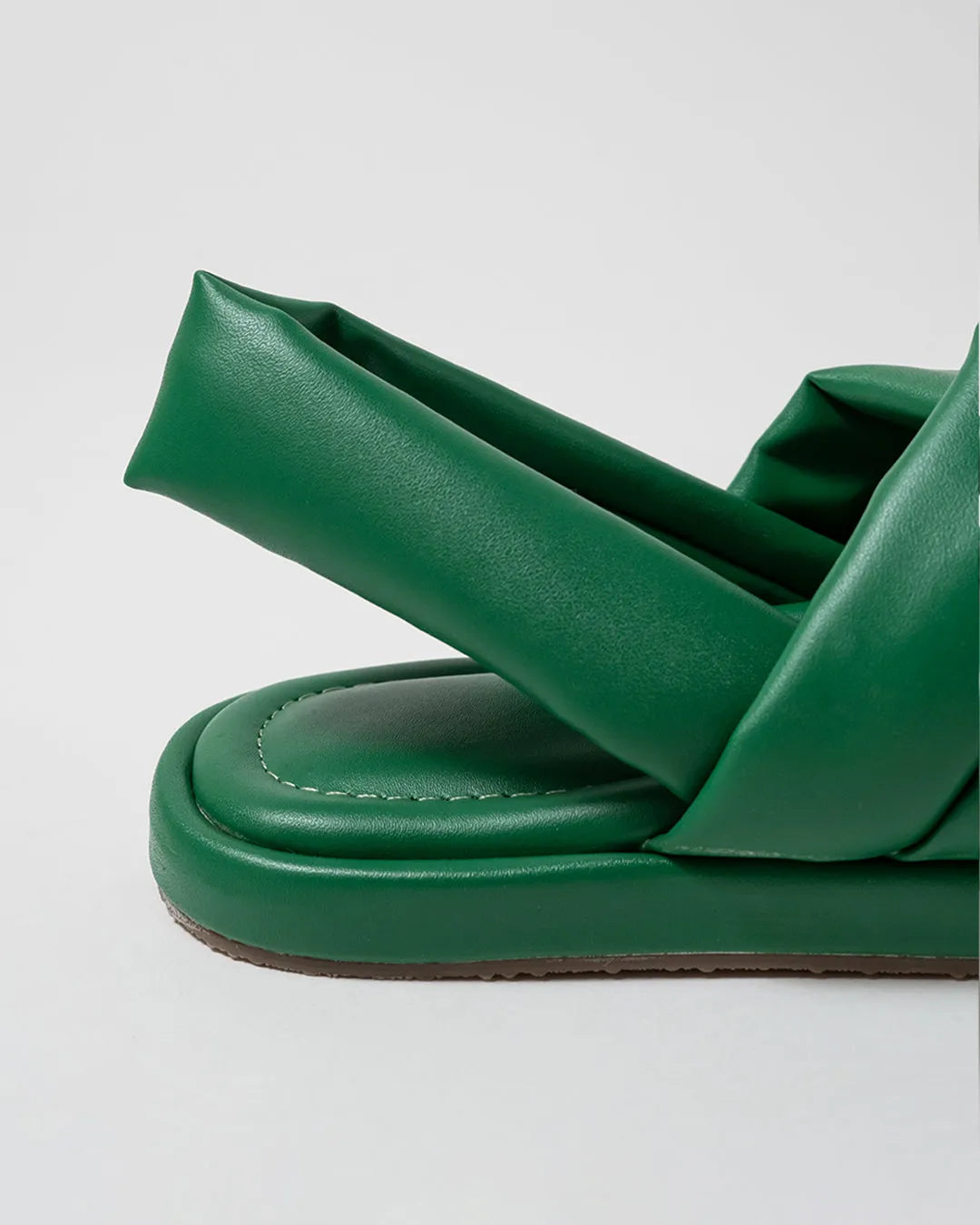 Color Pop Green comfort quilted slides