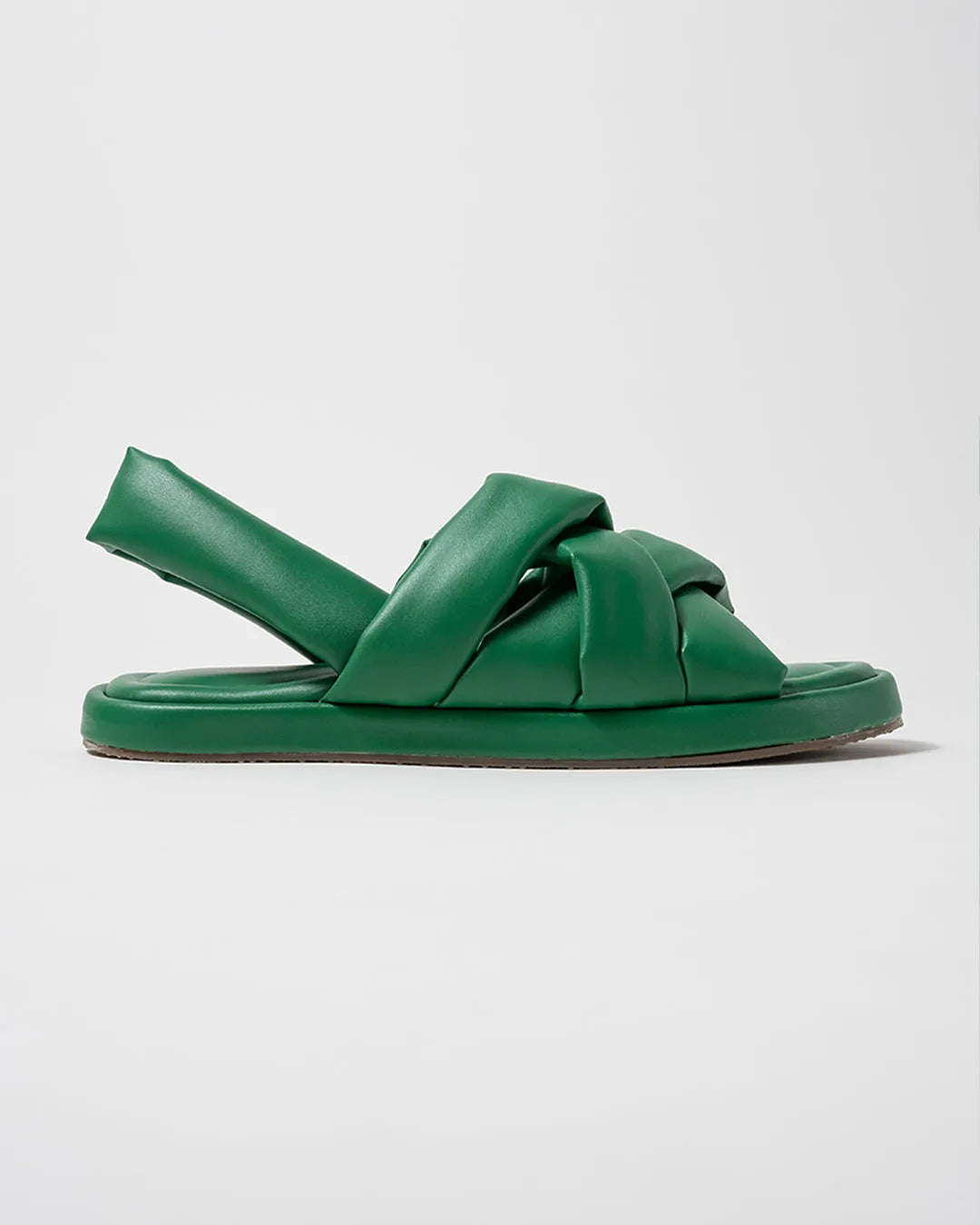 Color Pop Green comfort quilted slides