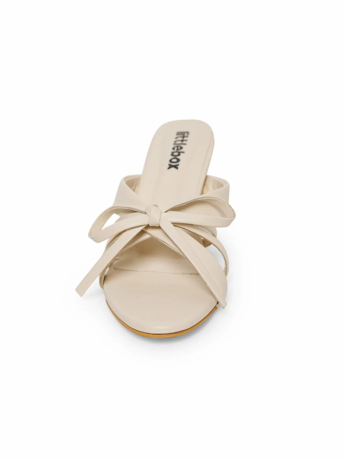 Beige Open Toe Bowknot Strappy Heel Sandal