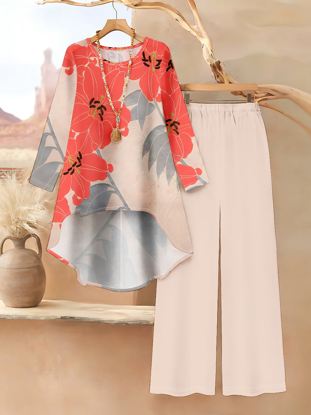 Floral Elegance Long Sleeve Co-Ord Set