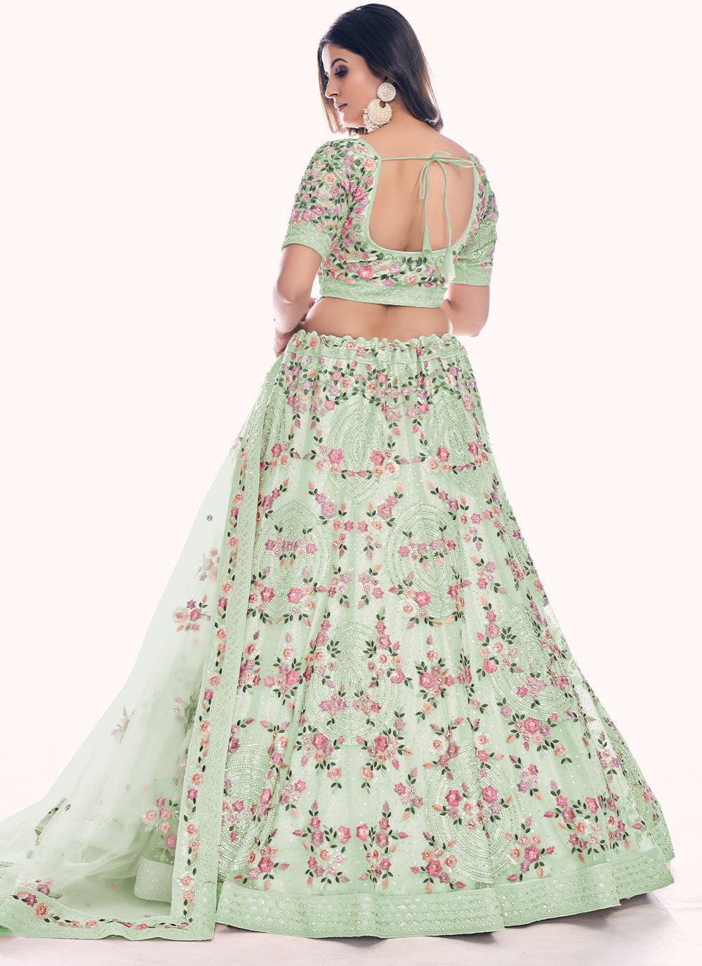 Sea Green Trendy Lehenga Choli