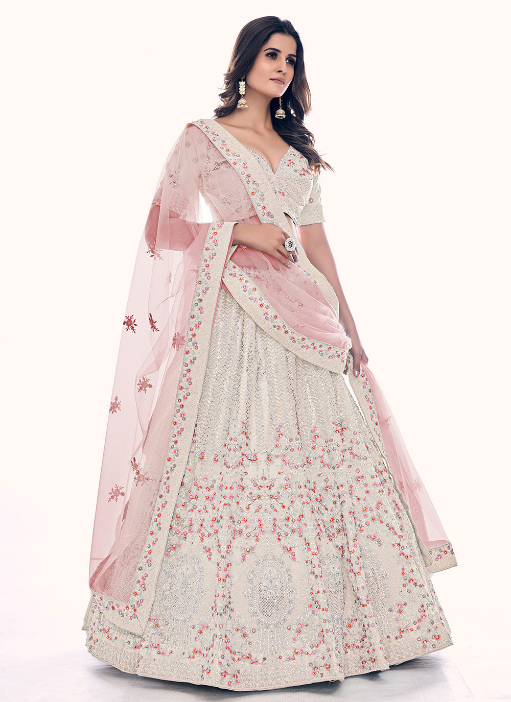 Off White Designer Lehenga Choli