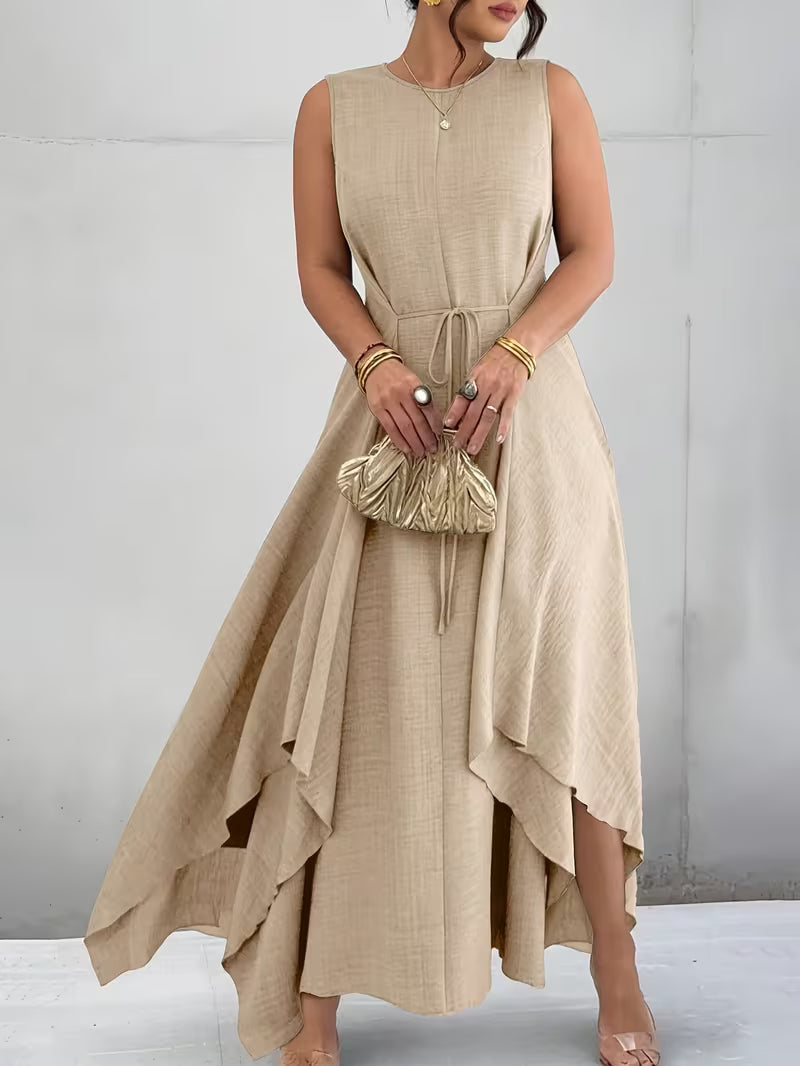 Elegant Tie-Belt A-Line Dress💖