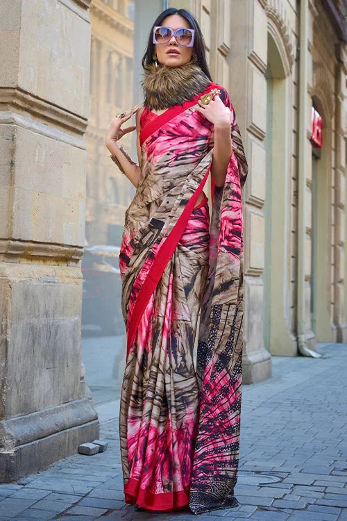 Classic Handloom Weaving Satin Silk Saree With Blouse Piece At Clothsvilla Fashion