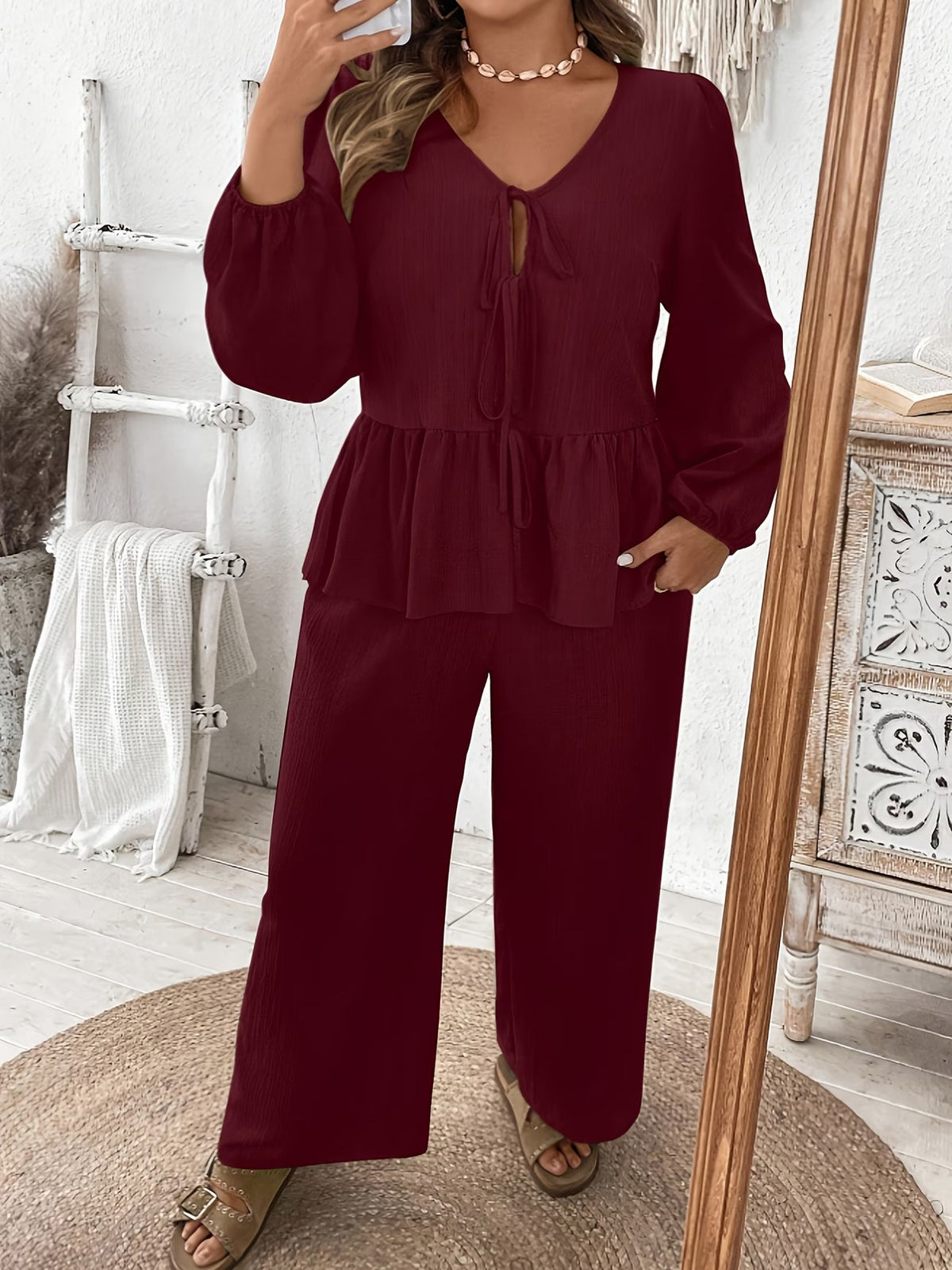 Elegant Floral Ruffle Co-Ord Set
