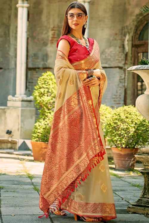 Buy Reception Soft Silk Saree With Designer Blouse Piece At Clothsvillan Fashion
