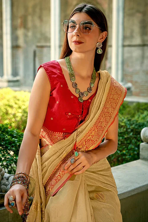 Buy Reception Soft Silk Saree With Designer Blouse Piece At Clothsvillan Fashion