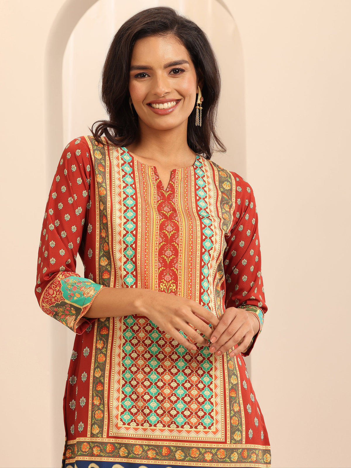 Anouk Multi Printed Poly Crepe Straight Kurta Set