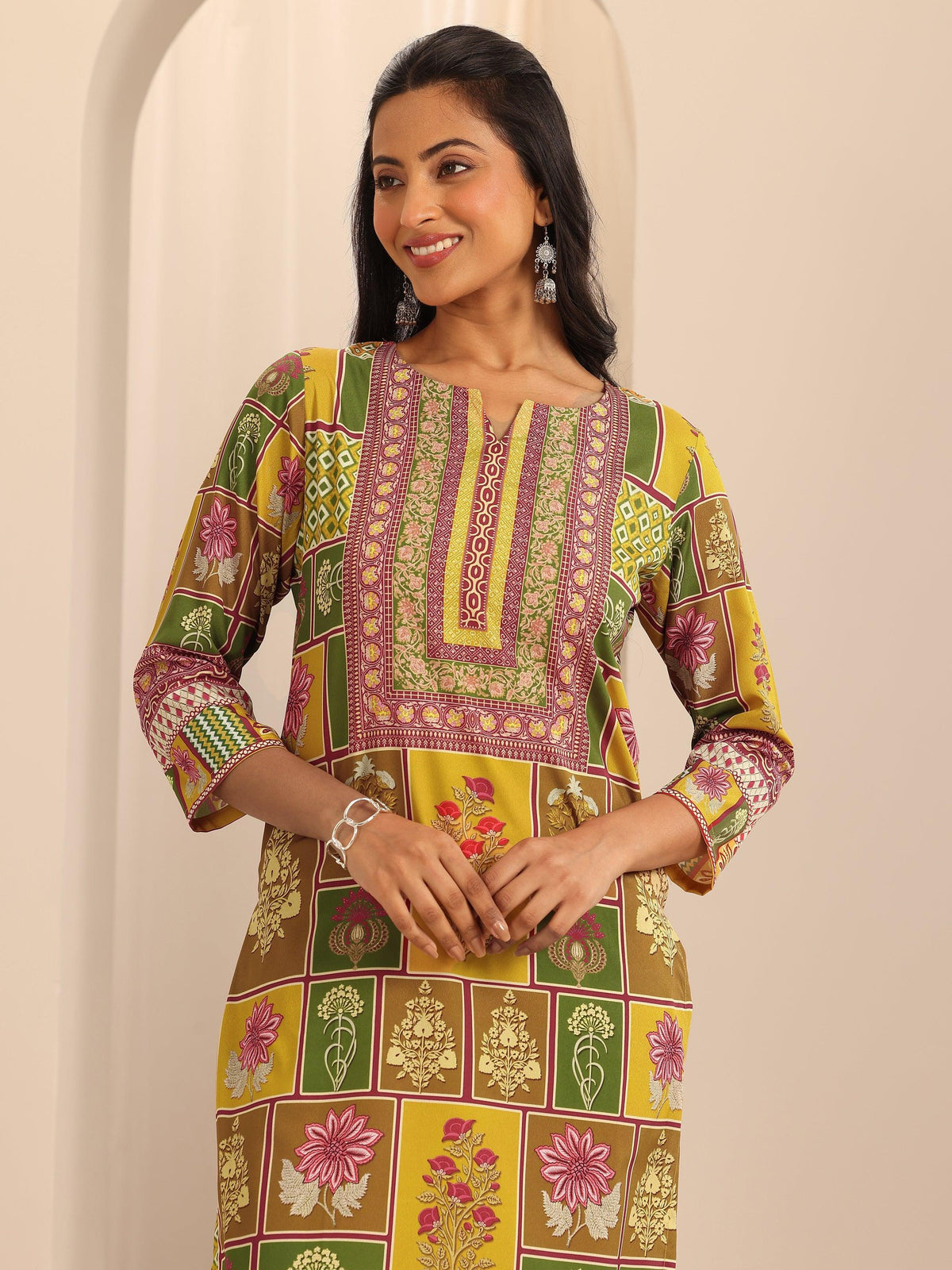 Anouk Multi Printed Poly Crepe Straight Kurta Set