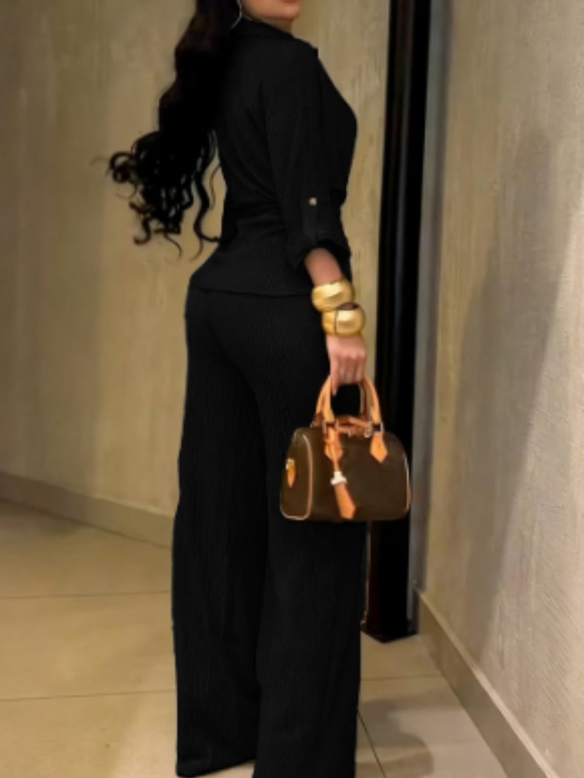 Chic Drawstring Wide-Leg Co-Ord Set