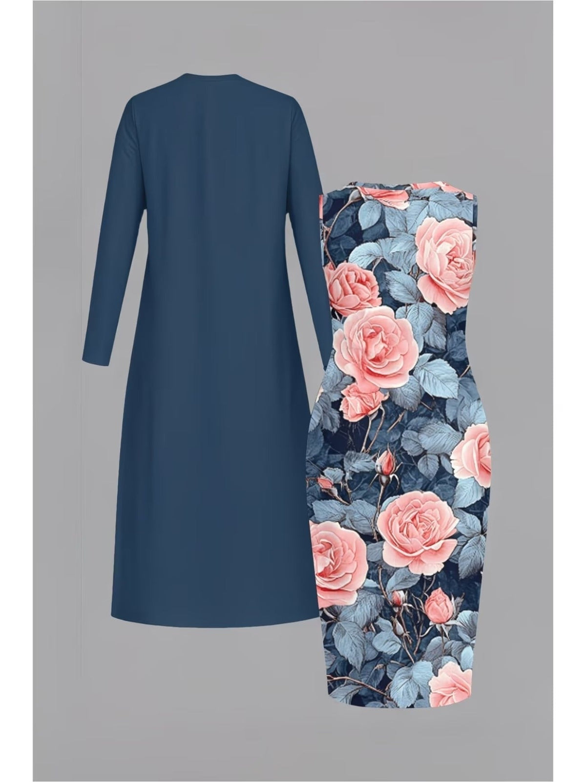 Retro Round Neck Mid-Sleeve Top & Casual Pants Outfit for Women
