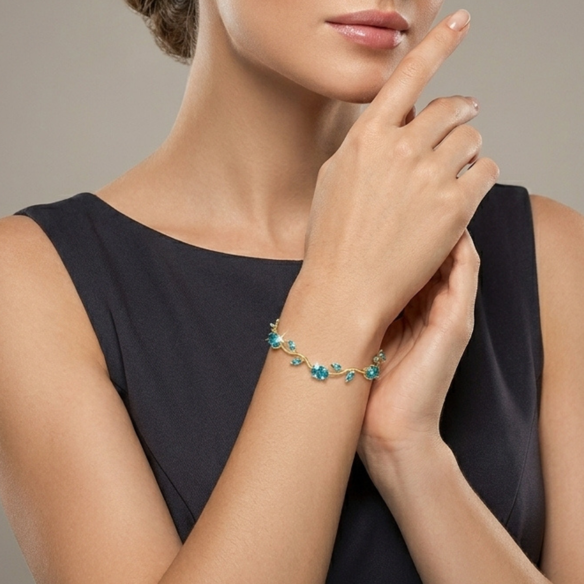 Aqua Blue Tulip Bracelet