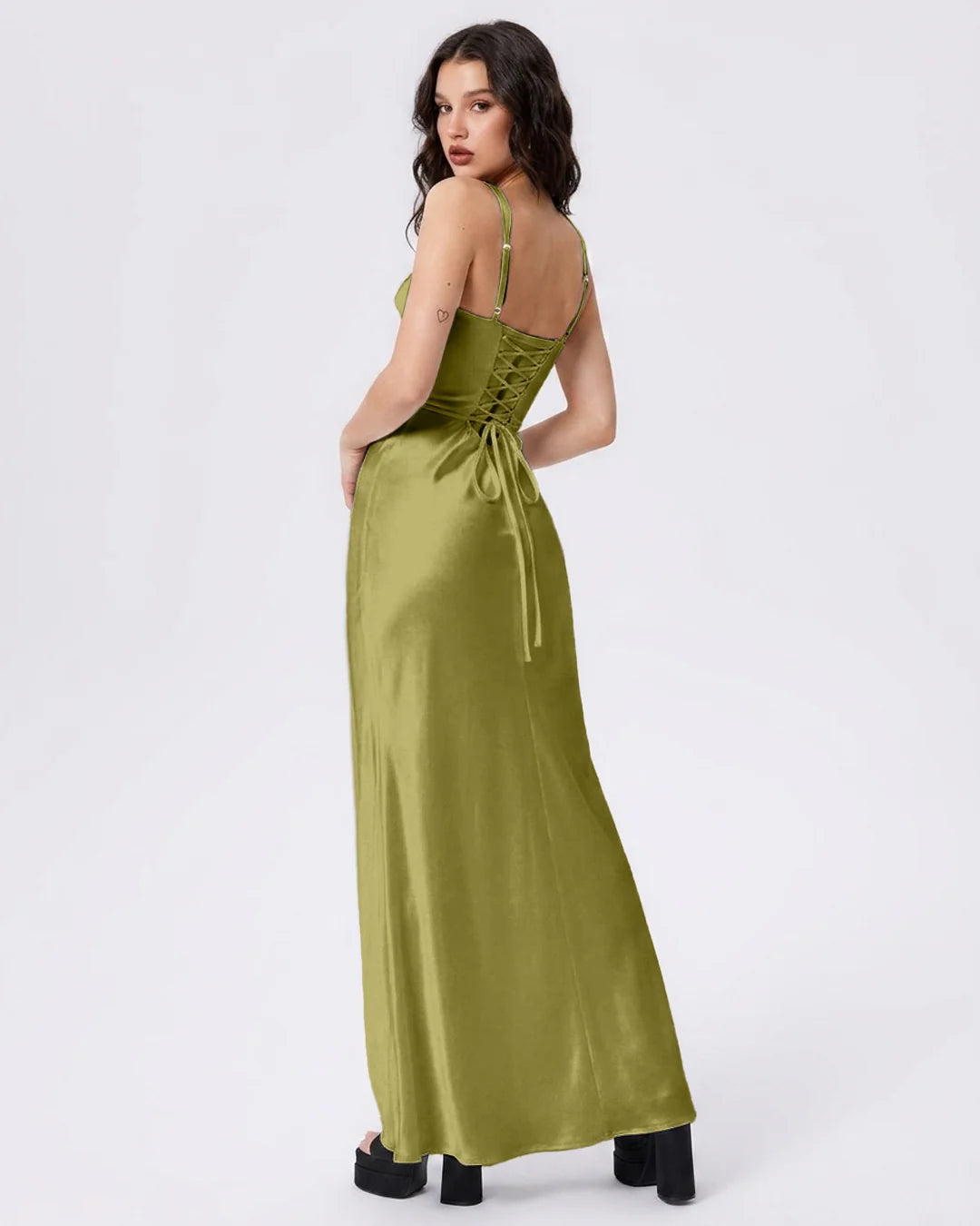 Sleeveless Fitted Maxi Dress in Sage Green