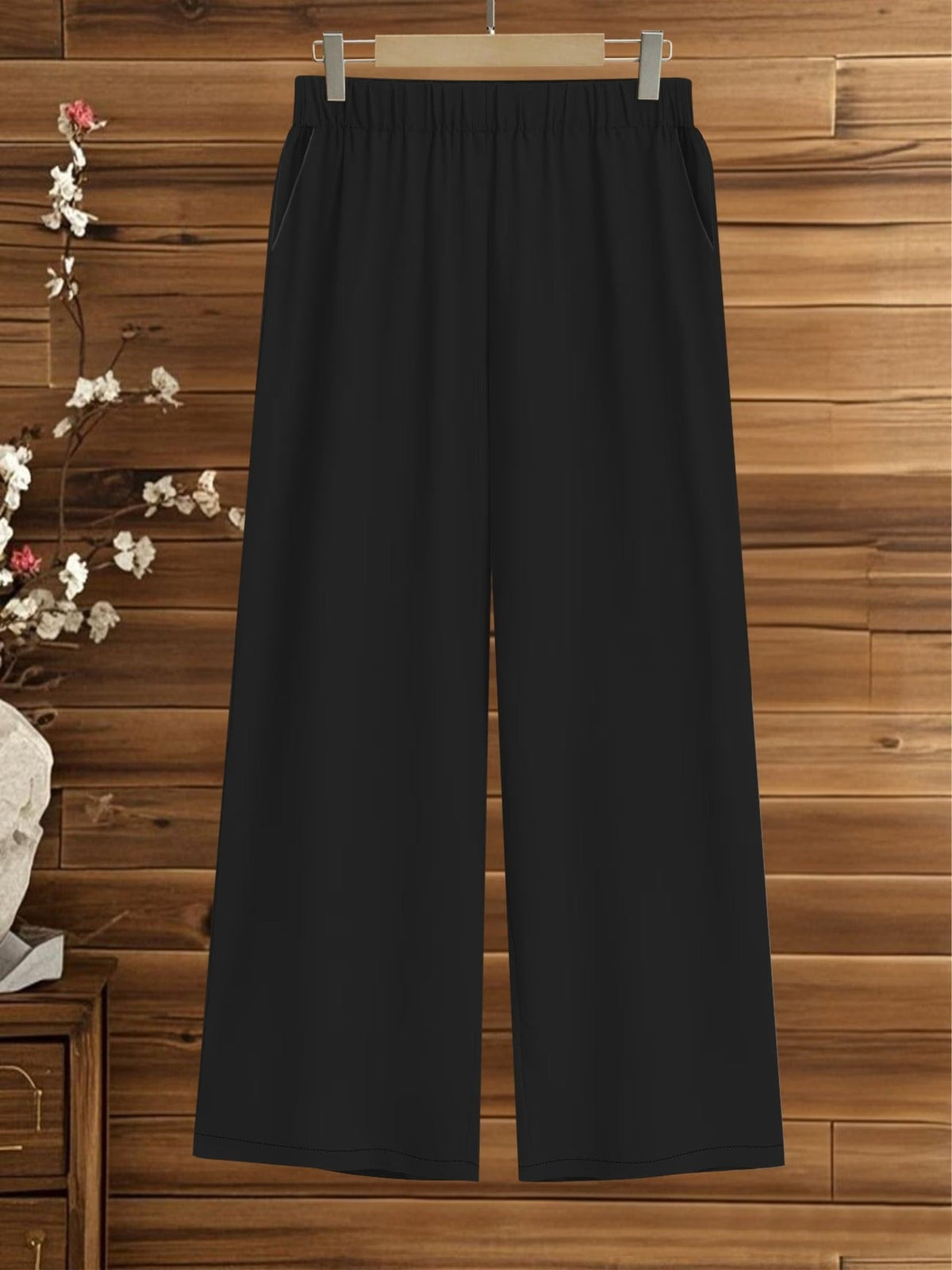 Women’s Floral Long-Sleeve Shirt with Printed Pants – Stylish Two-Piece Everyday Outfit (With Tie & Button Details)