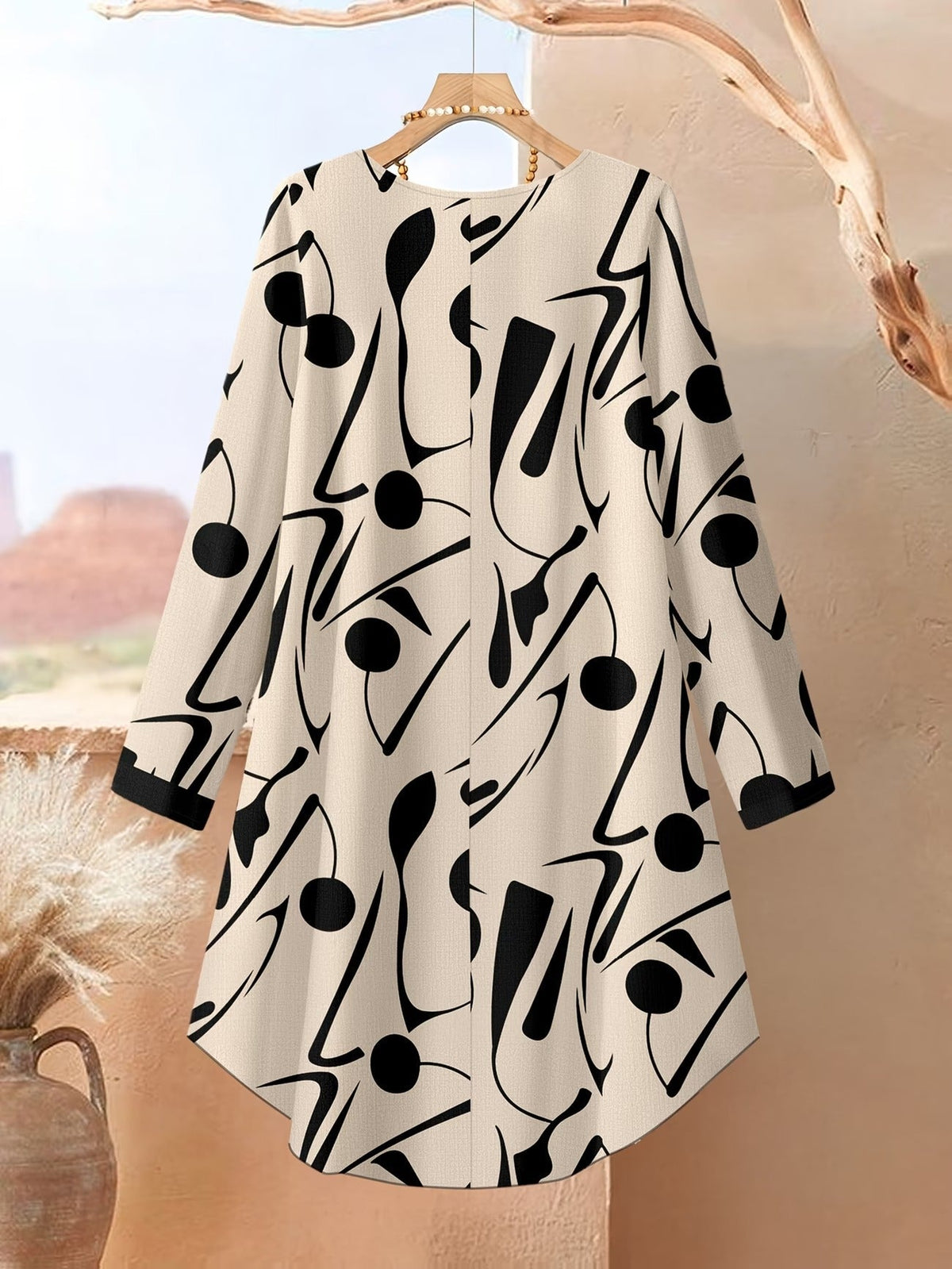 Autumn And Winter Women'S Vacation Printed Elegant Casual Loose Long-Sleeve Top And Pants Two-Piece Set for Fall