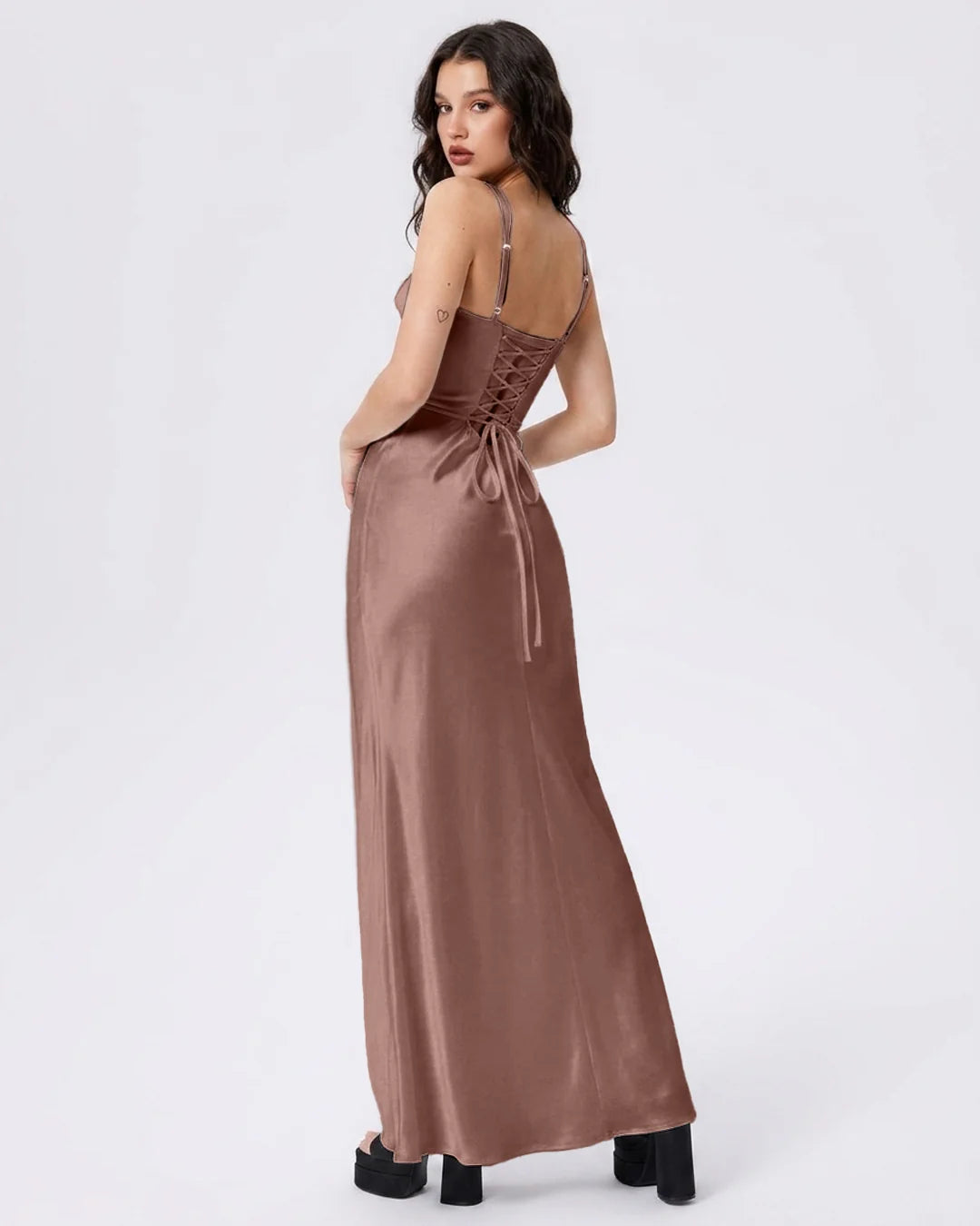 Sleeveless Fitted Maxi Dress in Lilac