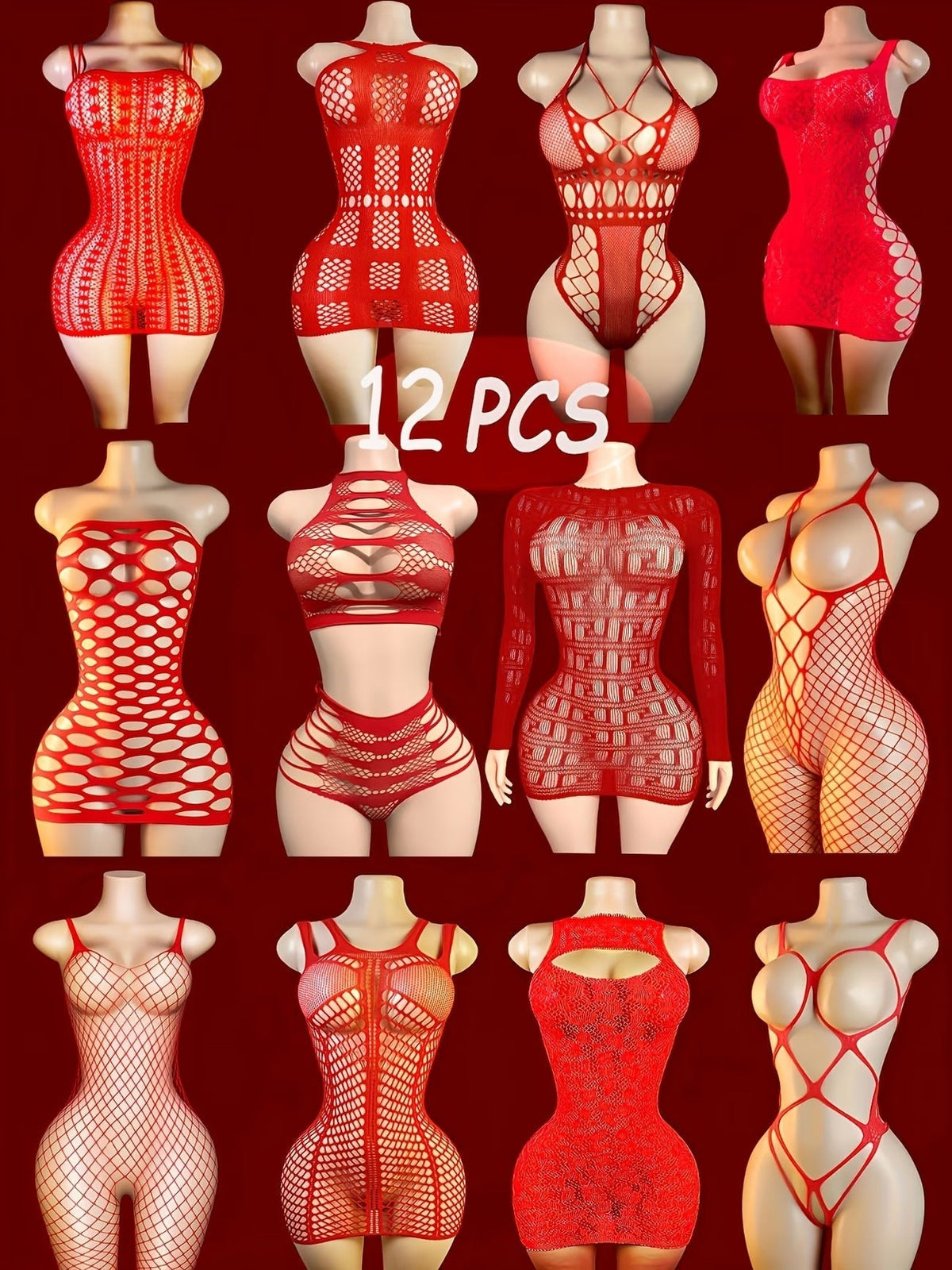 Women’s Night wear Lingerie Bodysuit Set – 12 Pieces