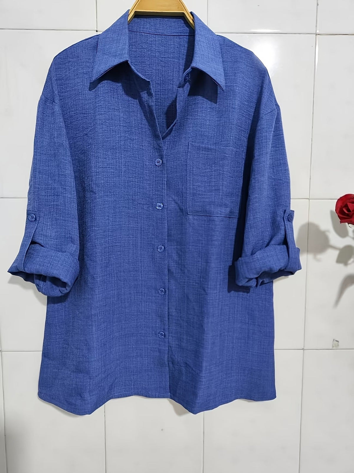 Women’s Linen Two-Piece Co-Ord Set – Breathable Casual Shirt & Comfortable Pants for Spring & Summer