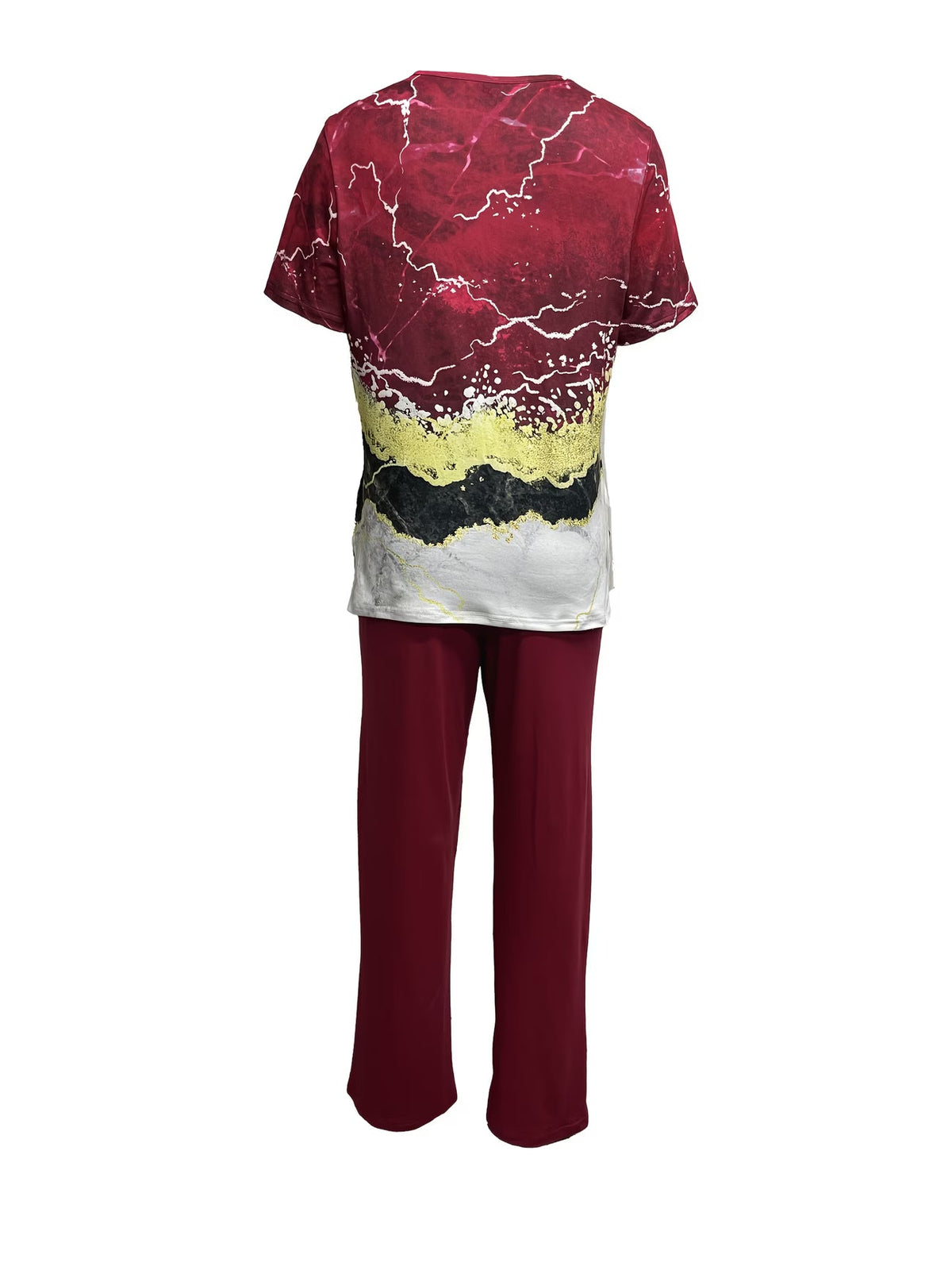 LuxePrint V-Neck Co-Ord Set
