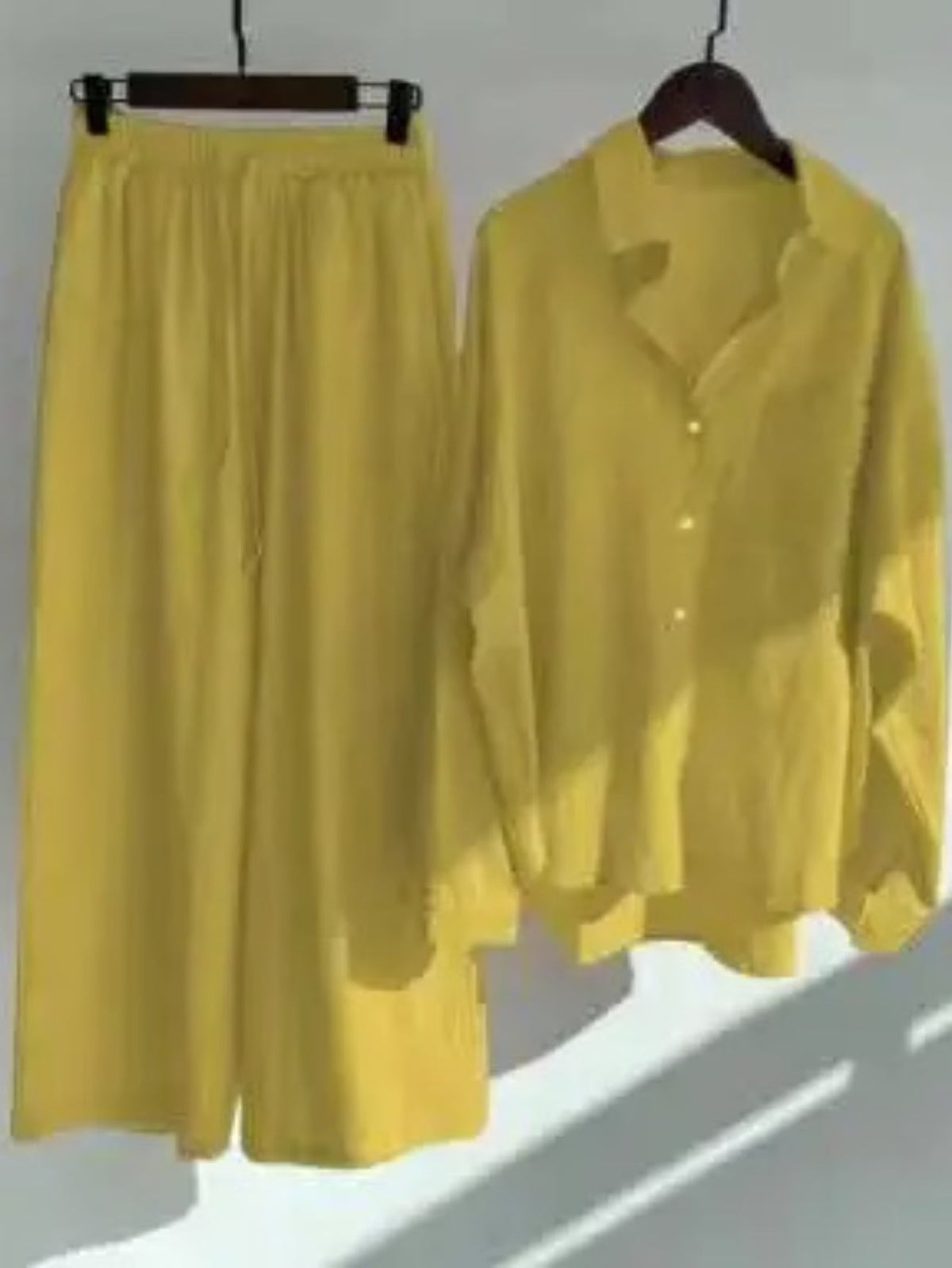 Fashionable Women’s  Cotton Slacks & Shirt Suit Set